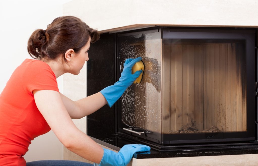 cleaning fireplace insert glass
